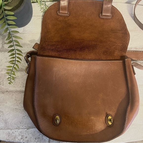 Fossil Brown Genuine Leather‎ Large Austin Messenger Bag Vintage - Picture 7 of 7